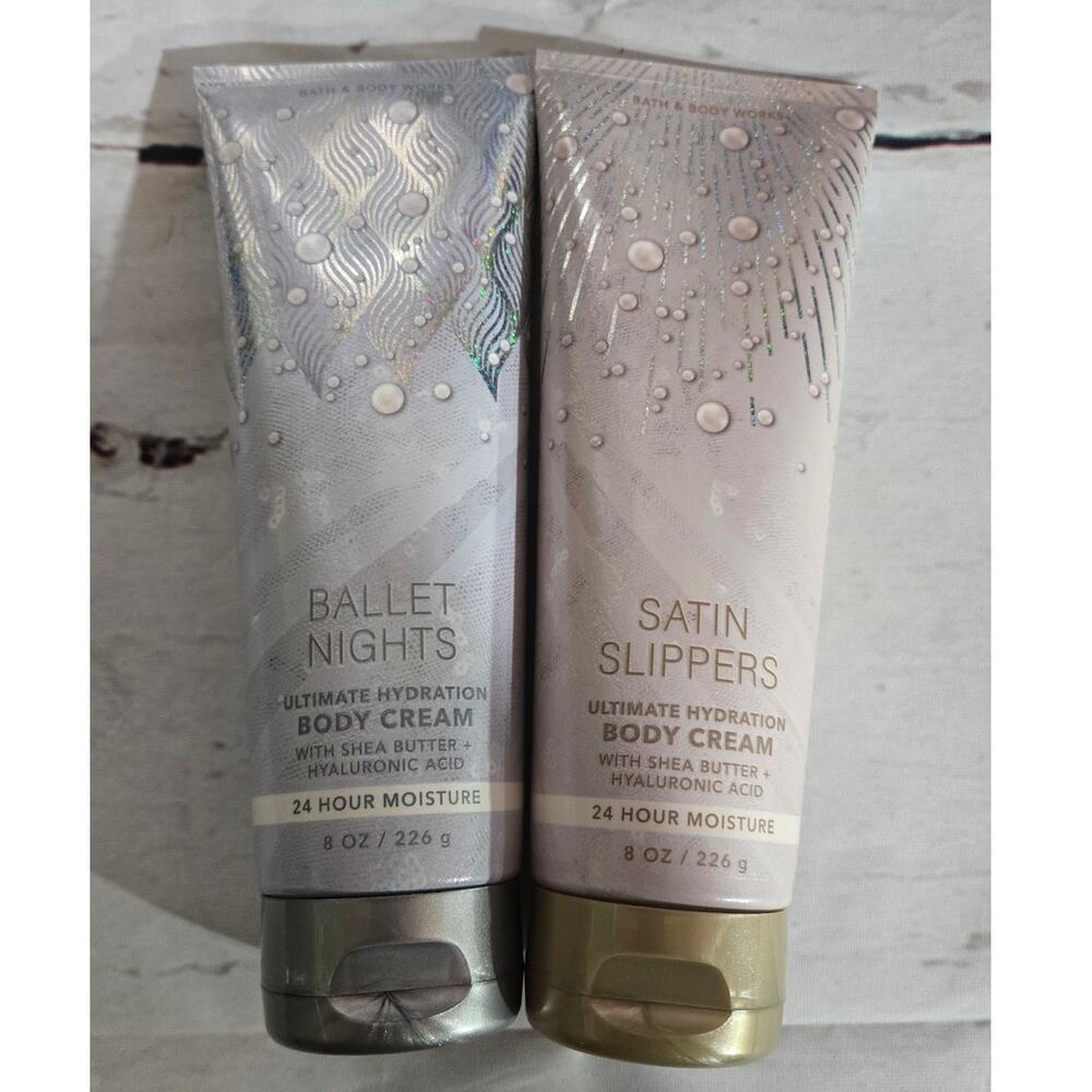 NEW! Bath & Body Works Ballet Nights Stain Slipper Body Care Lotion Cream 2pcs